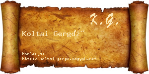 Koltai Gergő névjegykártya